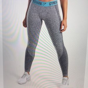 Flex leggings - charcoal marl/dusky teal
